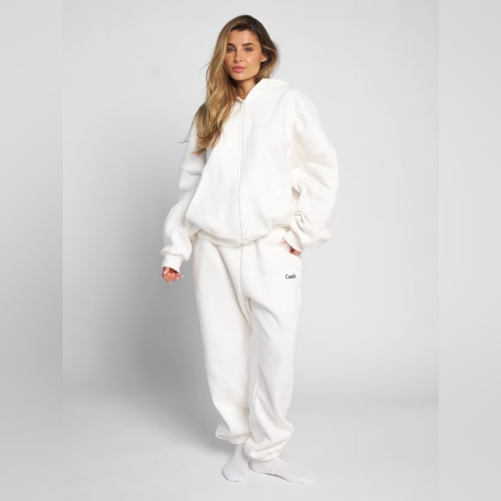 COMFRT Cloud Zip Hoodie & Pants Set , Snow - Small & Large Pants